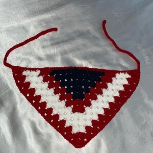 Crochet American flag color bandana ❤️🤍💙